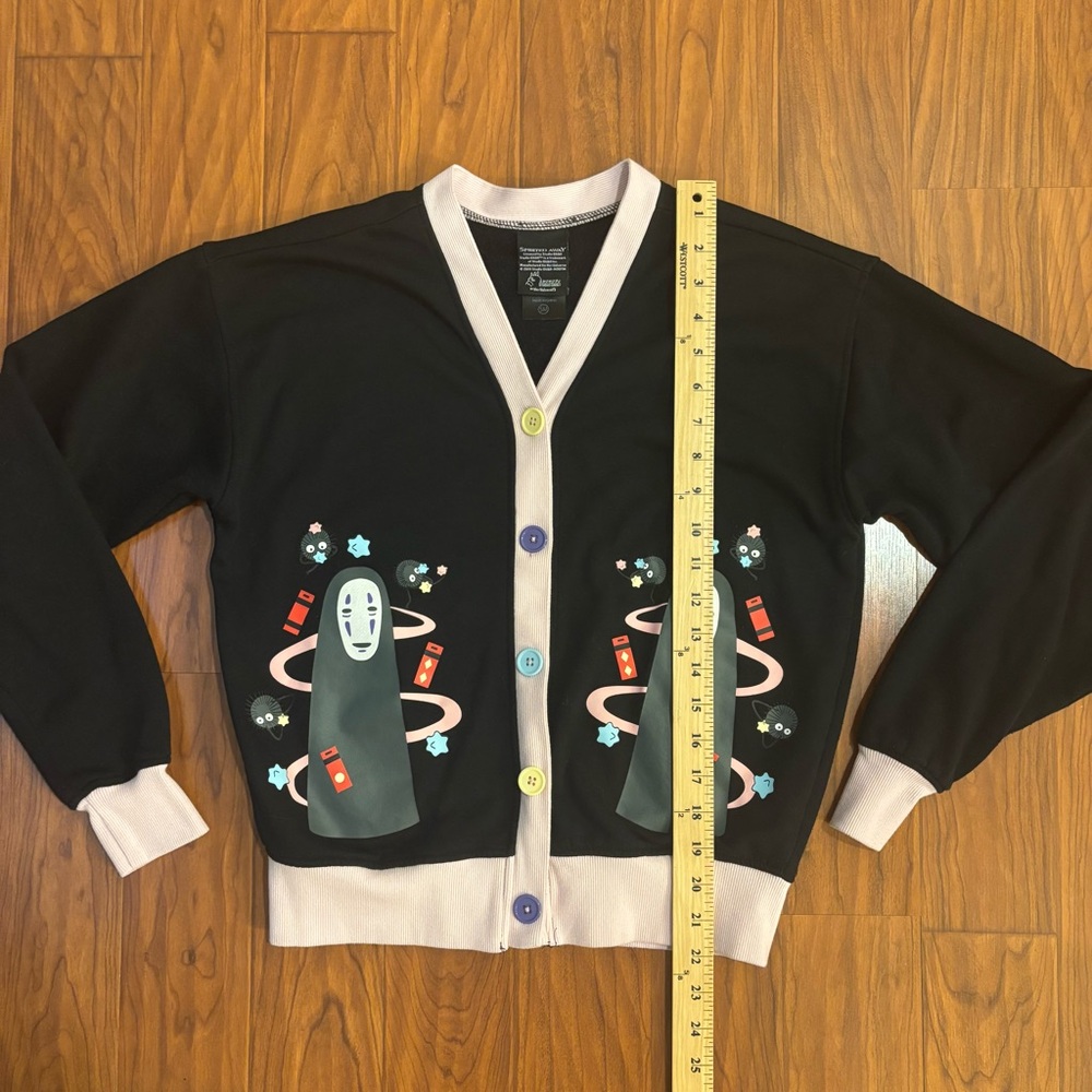 Her Universe Hot Topic Spirited Away Black Cardigan Pink Trim Womens Small - Picture 3 of 6